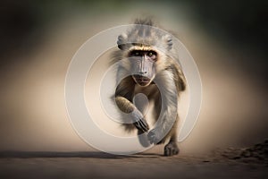 A Baboon Macro Photovery Fast Shutt. Generative AI