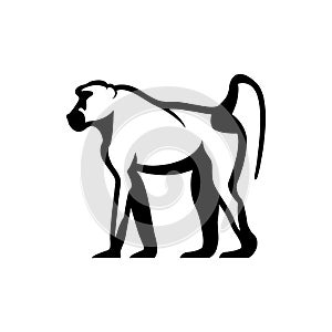 Baboon silhouette monkey logo