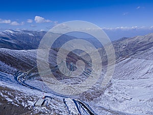 Babusar Pass road in snow - Kaghan Valley