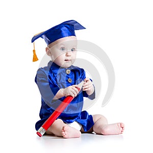 Baby in academician clothes