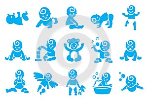 Baby activities icons