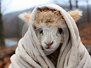 Baby alpaca at spa day camera settings