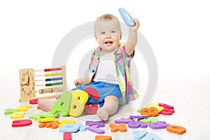 Baby Alphabet and Math Toys, Child Playing Abacus ABC Letters
