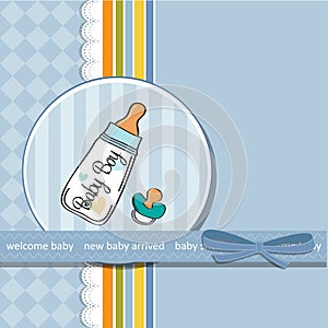 Baby announcement card with pacifier