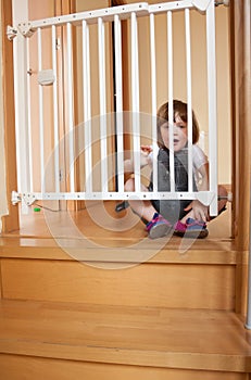 Baby approaching safety gate