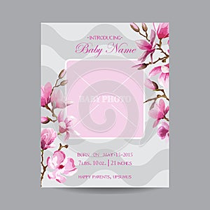 Baby Arrival Card with Photo Frame