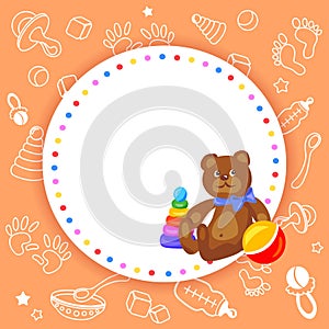 Baby background with different objects