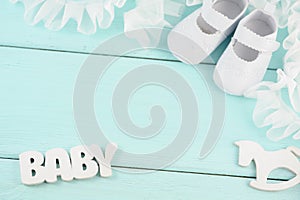 Baby background with shoes