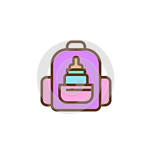 Baby bag filled outline icon