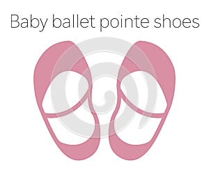 Baby ballet pointe shoes vector