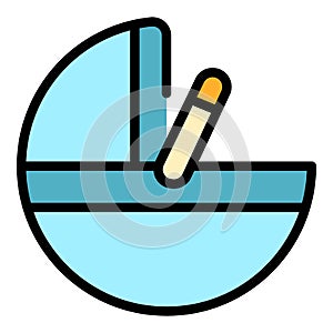 Baby basket icon color outline vector