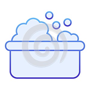 Baby bath flat icon. Kid bathtime blue icons in trendy flat style. Soapy bath gradient style design, designed for web