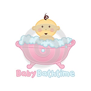 Baby Bath time Logo template, Baby Bathing logo, Baby Shower