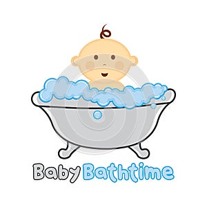 Baby Bath time Logo template, Baby Bathing logo, Baby Shower