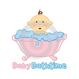 Baby Bath time Logo template, Baby Bathing logo, Baby Shower