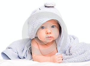 Baby in bath towel