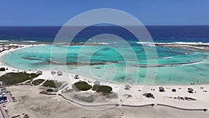 Baby Beach At Oranjestad In Caribbean Netherlands Aruba.