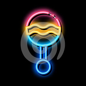 Baby Beanbag Toy neon glow icon illustration