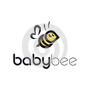 Baby bee logo design. clean and unique shape logos. simple vector icon illustration inspiration