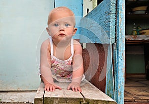 Baby on a bench