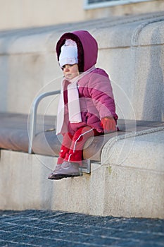 Baby on a bench