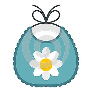 Baby bib icon, flat style