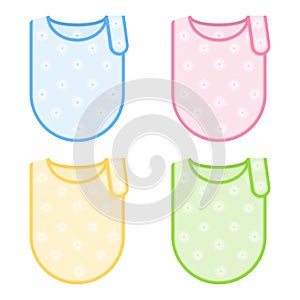 Baby bib set isolated