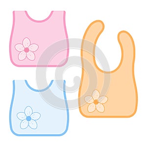 Baby bib set isolated