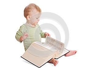 Baby with a big book