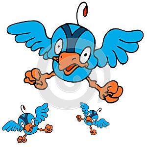 Baby Bird Learning to Fly