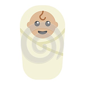 Baby birth flat icon, kid and newborn