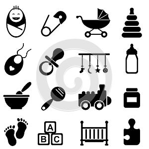 Baby and birth icons