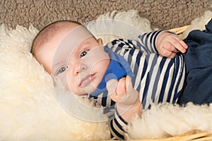 Baby on the blanket