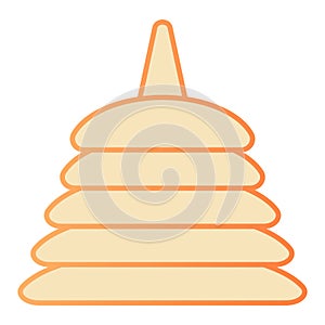 Baby block flat icon. Pyramid toy orange icons in trendy flat style. Children logic toy gradient style design, designed