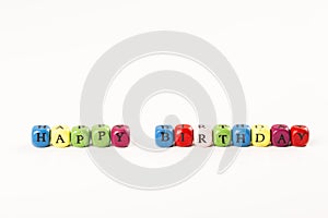 Baby Blocks spelling the words HAPPY BIRTHDAY