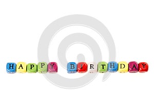 Baby Blocks spelling the words HAPPY BIRTHDAY