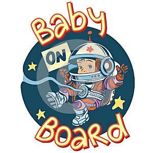 Baby on Board sign pregnancy cosmonaut