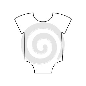 Baby bodysuit icon. Boy or girl underwear. Printable design element for gender reveal, baby shower, welcome newborn