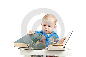 Baby with books