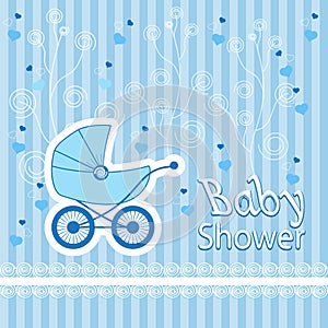 Baby born pattern on blue background