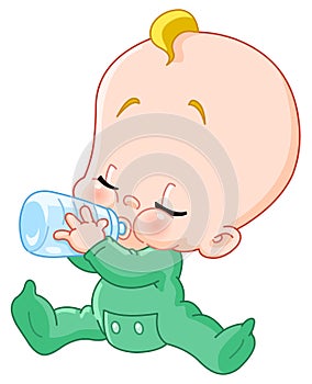 Baby with bottle