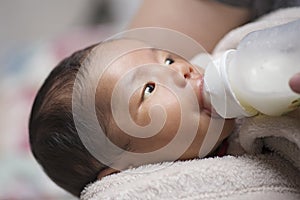 Baby on Bottle feeding