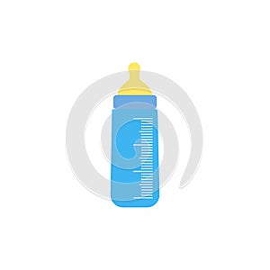 Baby bottle icon. Gray background. Vector illustration.