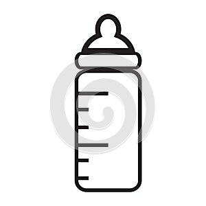 Baby bottle icon isolated on white background.