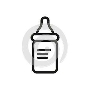 Baby bottle icon. Simple vector illustration on a white background