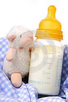 Baby bottle with milk