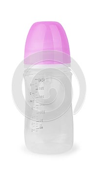 Baby bottle with milk with clipping path photo