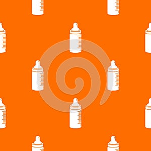 Baby bottle pattern vector orange