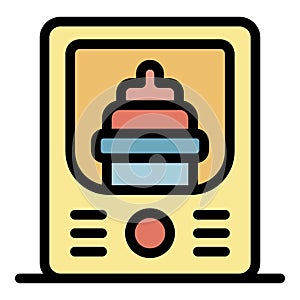 Baby bottle sterilizer icon color outline vector