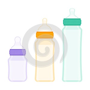 Baby bottles isolated